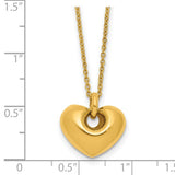 Puffy Heart Necklace in 14K Yellow Gold