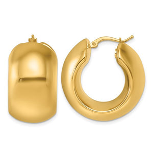 Chunky Polished Hoop Earrings in 14K or 18K Yellow Gold