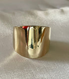 Cigar Band Ring 20mm Half Round Tapered Band in 14K Gold - Roxx Fine Jewelry
