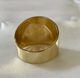 Cigar Band Ring 20mm Half Round Tapered Band in 14K Gold - Roxx Fine Jewelry