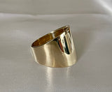 Cigar Band Ring 20mm Half Round Tapered Band in 14K Gold - Roxx Fine Jewelry