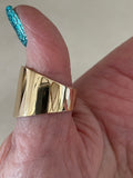 Cigar Band Ring 20mm Half Round Tapered Band in 14K Gold - Roxx Fine Jewelry
