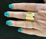 Cigar Band Ring 20mm Half Round Tapered Band in 14K Gold - Roxx Fine Jewelry