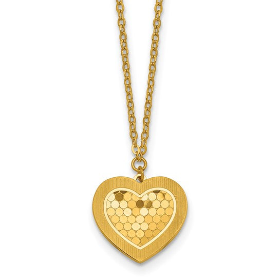 Glitterati Heart Necklace in 24K Yellow Gold