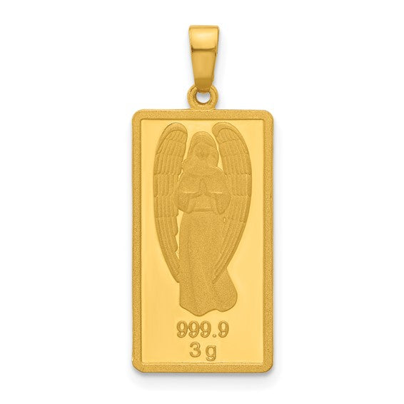 24K Gold Bar Angel Pendant - 2 Sizes