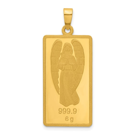 24K Gold Bar Angel Pendant 2 Sizes