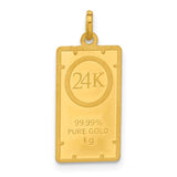 24K Gold Bar Pendant