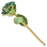 Forever® Rose 24K Gold Trimmed Blue and Yellow Zebra Print Rose