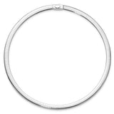 6mm Reversible Domed Omega Necklace and Bracelet in 14K White and Yellow Gold