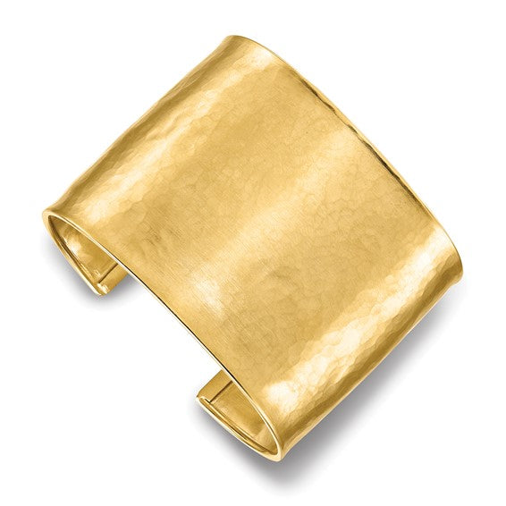 Polished Cuff Bracelet 47mm in 14K Gold from Italy - Roxx Fine Jewelry