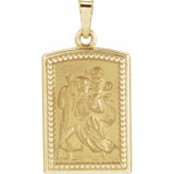 St. Christopher Medal with Milgrain Edge in 14K Yellow Gold - Roxx Fine Jewelry