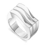 Triple Row Wave Stacked Ring
