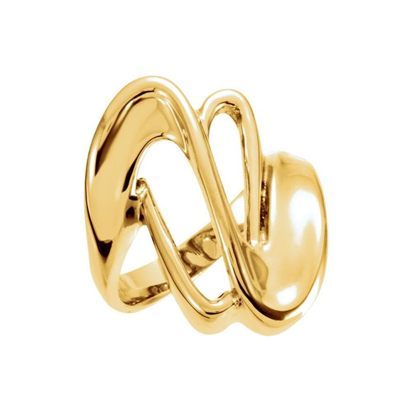 Freeform Swirl Ring in 14K White or Yellow Gold
