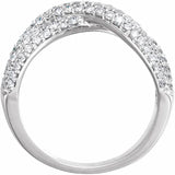Criss Cross Triple Row Diamond Ring 1.00 Ct. in 14K White Gold
