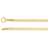 2.25mm Solid Anchor Chain in 14K White or Yellow Gold