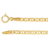 2.25mm Solid Anchor Chain in 14K White or Yellow Gold