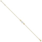 Flower Power Ankle Bracelet in Two Tone 14K Gold