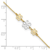Flower Power Ankle Bracelet in Two Tone 14K Gold