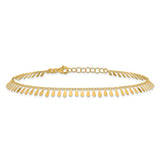 Ankle Bracelet with Fancy Dangles in 14K Yellow Gold