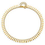Ankle Bracelet with Fancy Dangles in 14K Yellow Gold