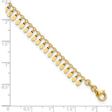 Ankle Bracelet with Fancy Dangles in 14K Yellow Gold