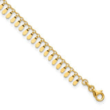 Ankle Bracelet with Fancy Dangles in 14K Yellow Gold