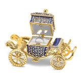 Cinderella Carriage Ring Holder Royal Blue and Gold Proposal Ring Holder