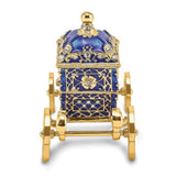 Cinderella Carriage Ring Holder Royal Blue and Gold Proposal Ring Holder