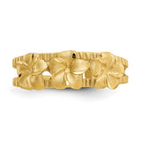 Plumeria Flower Hawaiian Gold Toe Ring in 14K Yellow Gold
