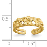Plumeria Flower Hawaiian Gold Toe Ring in 14K Yellow Gold