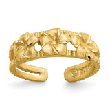 Plumeria Flower Hawaiian Gold Toe Ring in 14K Yellow Gold