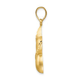 Plumeria Flower Hawaiian Gold Pendant in 14K Yellow Gold