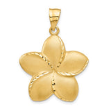 Plumeria Flower Hawaiian Gold Pendant in 14K Yellow Gold
