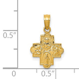 Petite Four Way Cross Pendant in 14K Yellow Gold