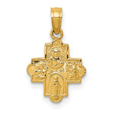 Petite Four Way Cross Pendant in 14K Yellow Gold