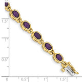 Amethyst Bracelet Bezel Set Oval in 14K Yellow Gold