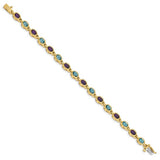 Amethyst and Swiss Blue Topaz Bracelet in 14K Yellow Gold