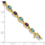 Amethyst and Swiss Blue Topaz Bracelet in 14K Yellow Gold