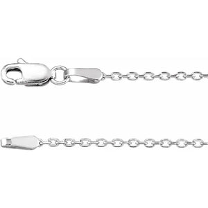 1.4mm Diamond Cut Cable Chain in 18K White or Yellow Gold