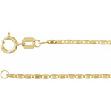 1.3mm Mirror Chain Necklace or Bracelet in 14K Yellow Gold