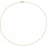 .65mm Bead Chain with Spiral Cut Beads in 14K White or Yellow Gold - Roxx Fine Jewelry