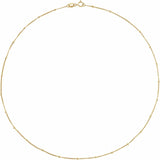 1.0mm Beaded Curb Chain in 14K Yellow Gold