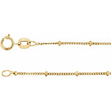 1.0mm Beaded Curb Chain in 14K Yellow Gold