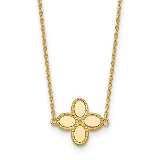 Petite Clover Necklace 14K Yellow Gold 16