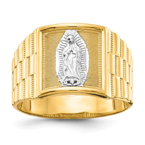 Our Lady of Guadalupe 10K Gold Men's Signet Style Ring