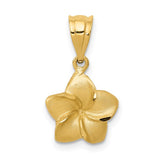 Plumeria Flower Hawaiian Gold Pendant 2 Sizes in 14K Yellow Gold