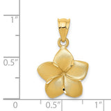 Plumeria Flower Hawaiian Gold Pendant 2 Sizes in 14K Yellow Gold