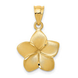 Plumeria Flower Hawaiian Gold Pendant 2 Sizes in 14K Yellow Gold