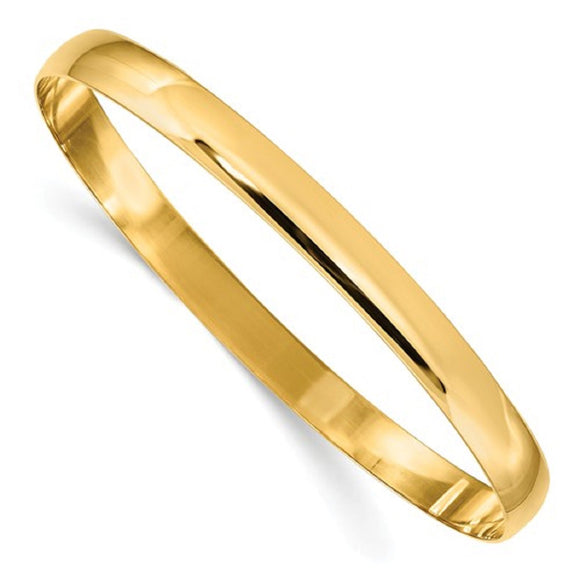 Eternity Bangle Bracelet 6mm or 8mm Slip On in 14K Gold - Roxx Fine Jewelry