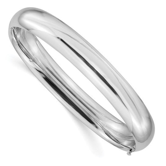 10mm Half Round Highly Polished Hinged Bangle Bracelet 7/16